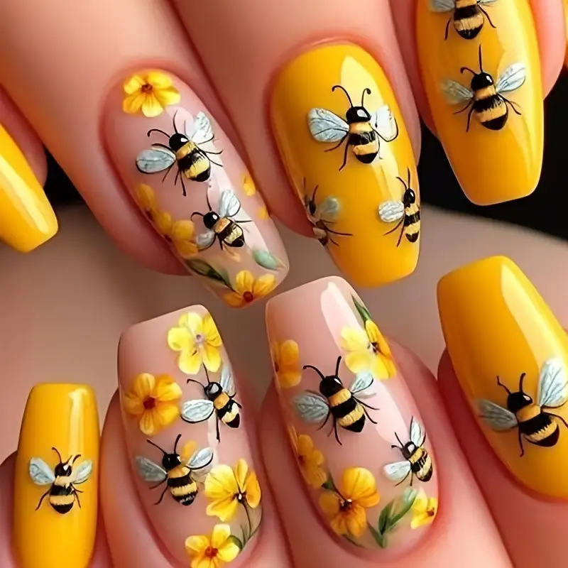 Nail Art Press On - 24 stks/set Middellange nepnagels voor vrouwen
