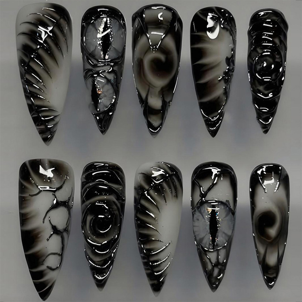 Nail Art Press On - Stiletto Gothic Press-on Nagels 30 Stuks