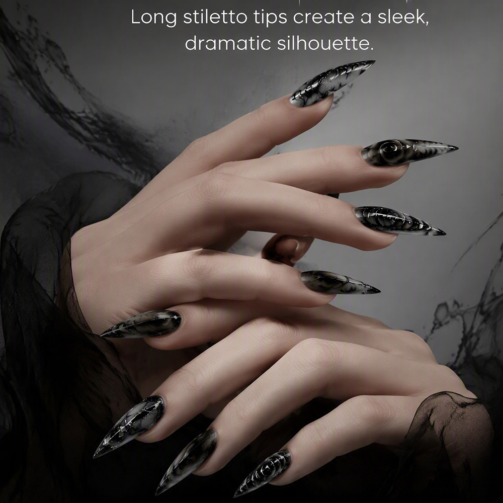 Stiletto Gothic Press-on Nagel - Nail Art Press On recensie en prijs
